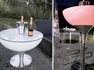 LED furniture rental for a glowing corporate event in Sarasota, Bradenton and Palmetto Florida
