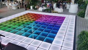 LED event furniture rental glowing lounge seating and illuminated bar setup